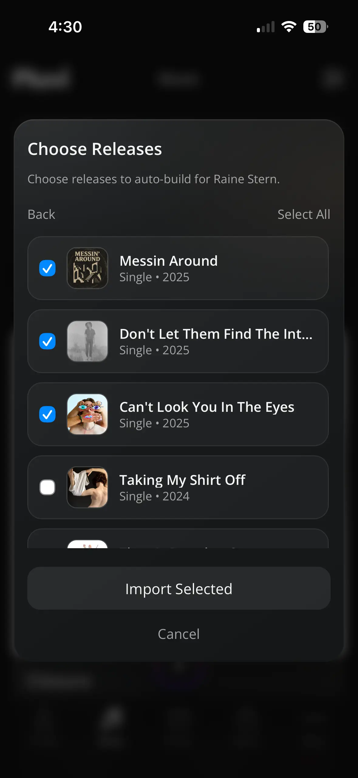 Pluvi release management screen
